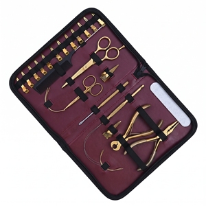 Kit d'outils d'installation d'extensions capillaires avec pinces à micro-anneaux, aiguille courbée pour la séparation des mèches, pinces de sectionnement et peigne à queue - Product Image 6