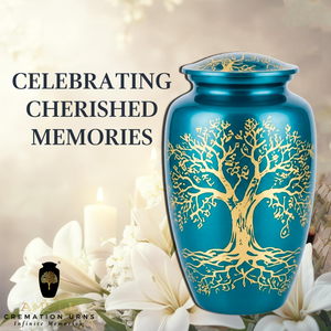 Urna Funeraria para Cenizas de Adultos, Diseño Árbol de la Vida, Estilo Europeo, Ecológica, Duradera, Decoración Conmemorativa - Product Image 6