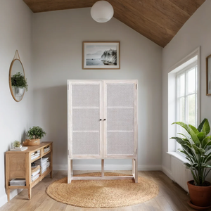 Mueble de Almacenamiento Moderno de Madera Maciza con Estantes y Puertas, Mueble Ecológico y Duradero para Sala de Estar, Dormitorio o Uso Hospitalario - Product Image 2