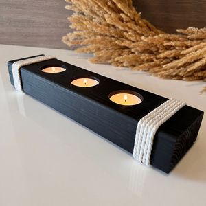 Solid Mango Wood Candle Stand Modern Decorative Candle <b>Holder</b> for Dining Table Living Room Home Interior Decor - Product Image 1