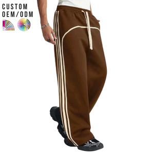 Pantalon décontracté pour homme en coton, coupe droite, tissu léger et doux, ajustement confortable, respirant, imperméable, taille élastique, logo personnalisé OEM - Product Image 3