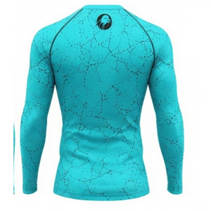 Ensemble de vêtements de sport pour homme, manches longues et leggings, performance active turquoise, compression, fitness, entraînement, gym, sportswear, athlétique - Product Image 5