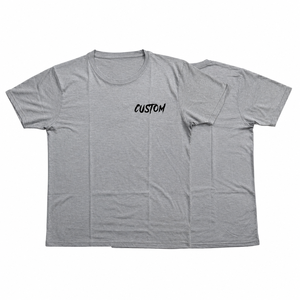 เสื้อยืดพรีเมียมผู้ชายสีเทา คอตตอนเนื้อหนา คอกลม สตรีทแวร์ ขายส่ง เสื้อยืดเปล่าลำลอง แขนสั้น ใส่สบายสำหรับฤดูร้อน - Product Image 1