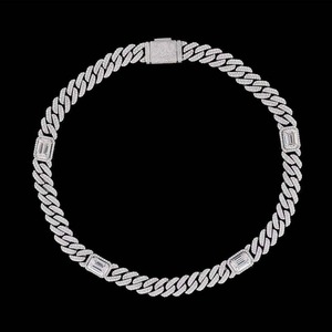 Collar de Cadena Cubana Estilo Rapper con Diamantes Moissanite VVS, Cadena de Eslabones Cubanos para Hombre, Joyería Fina - Product Image 1