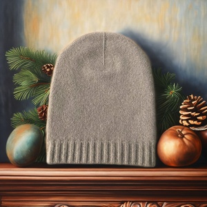 Unisex Custom Logo Winter Beanie Wholesale Hand Knitted Cashmere Folding Edge Hat Stylish Rib Border Soft Warm for Casual Size - Product Image 1