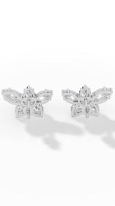 High Quality Women <b>Stud</b> <b>Earrings</b> Featuring Marquise Pear Cut Lab Grown Multi Stone Design 18K Gold IGI Certified Luxury <b>Fine</b> - Product Image 2