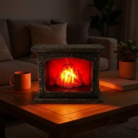 Lampe décorative à effet de flamme LED, lumière de feu réaliste, lumière d'ambiance de table pour la maison, fête, décoration de Noël