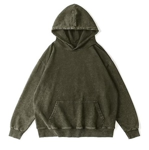 Sudadera con Capucha Personalizada de Algodón Suave, Estilo Vintage, Lavado Ácido, Efecto Desgastado por el Sol, Oversize, Streetwear, para Hombre - Product Image 4