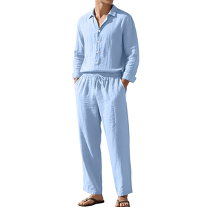 Ensemble décontracté d'été pour homme, respirant, en tricot gaufré, deux pièces, rayé, 400g, vêtements assortis en gros - Product Image 4