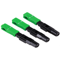 Connecteur rapide à fibre optique Aoptke SC APC, installable sur site, monomode, FTTH, assemblage rapide, réutilisable, faible perte d'insertion, OEM, vert, bleu