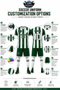 Hot Sale Custom Sublimation <b>Soccer</b> Uniform T-Shirt 100% Polyester Premium Green Stripes Training Short Sleeves <b>Soccer</b> Uniform - Product Image 4