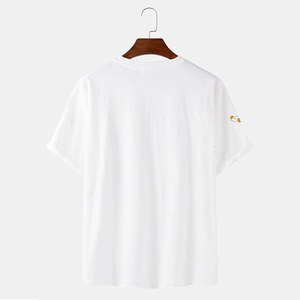 T-shirt vierge en gros personnalisable 100 % coton, avec logo sur mesure pour hommes, t-shirts unis imprimés blancs et noirs - Product Image 3
