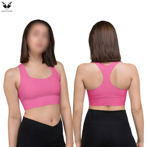 Servicio OEM, Color Rosa, Buena Calidad, Tela Suave Elástica, Logotipo Personalizado, Sujetador Deportivo de Compresión para Mujer - Product Image 6