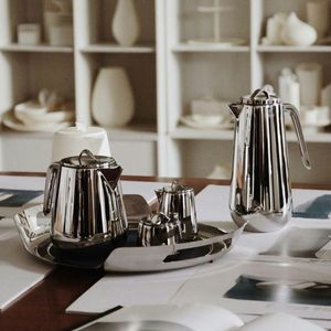 Luxury <b>tea</b> <b>set</b> silver plated <b>tea</b> <b>set</b> stainless steel <b>tea</b> pot premium coffee <b>set</b> designer serve ware elegant <b>tea</b> service modern - Product Image 6