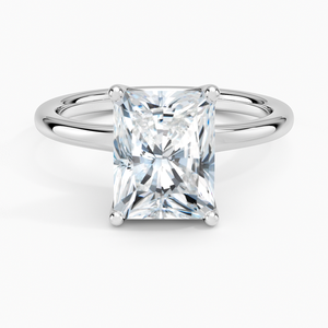 BOJ <b>Ring</b> 076 Radiant Cut 925 <b>Silver</b> Halo Prong Stone <b>Solitaire</b> Diamond <b>Ring</b> 2ct D Color VVS1 Moissanite GRA Certified Low Price - Product Image 1