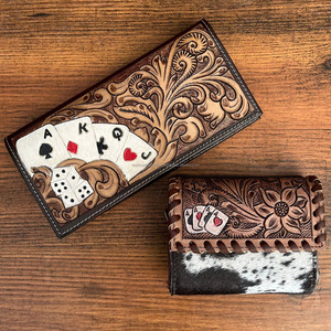 Nueva venta al por mayor a mano RFID bloqueo titular de la tarjeta de crédito cartera larga y cuero genuino diseñador de lujo Ases mujeres cartera conjunto - Product Image 4