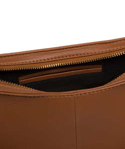 Elegante Bolso Bandolera Minimalista de Cuero Marrón para Mujer, Bolso de Hombro Cruzado con Forma de Media Luna - Product Image 3