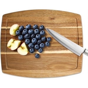 Tabla de cortar de madera maciza con acabado natural, multiusos, para carne, verduras, frutas, pan y queso - Product Image 3