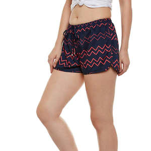 Shorts décontractés d'été pour femmes à imprimé zigzag et taille élastique - Product Image 3