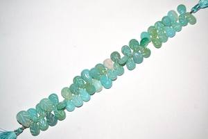 Perles de chalcédoine aqua naturelle sculptées en forme de poire, pierres précieuses en vrac pour la fabrication de bijoux, vente en gros - Product Image 3