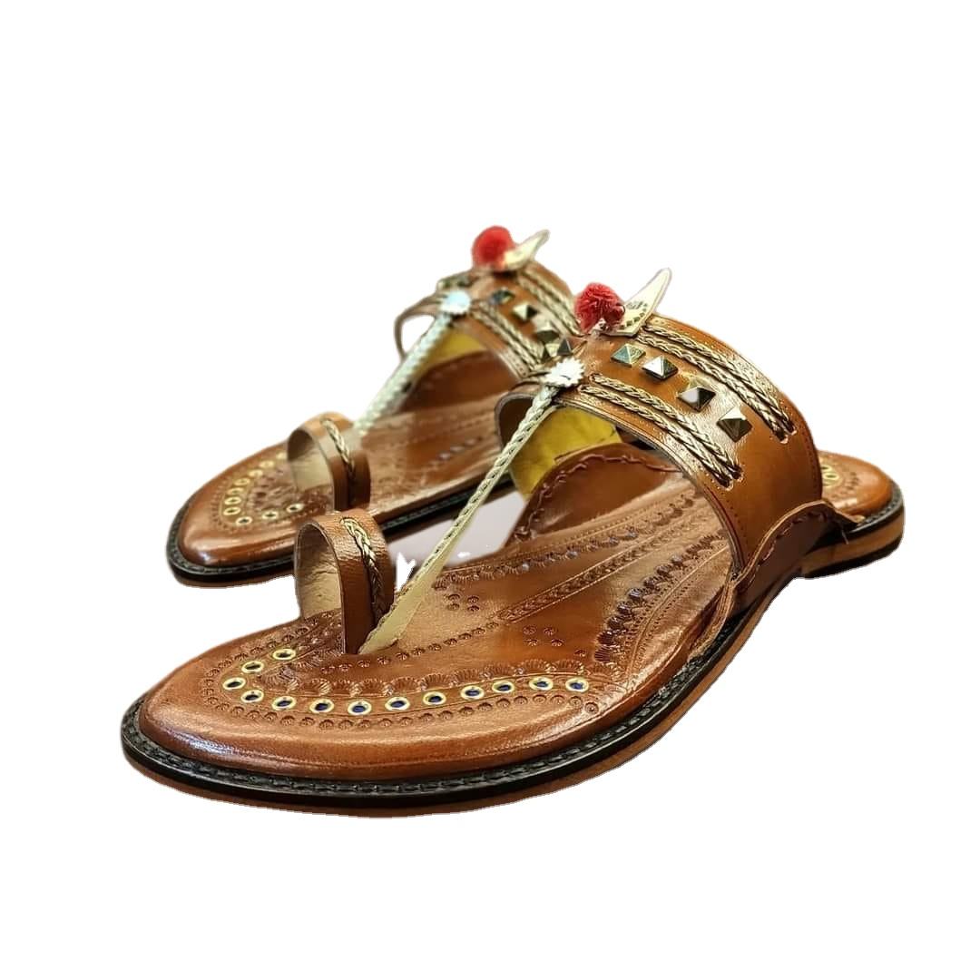Premium Kolhapuri Sandals Handmade Leather Shoes for Men Women - Main Image