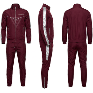 Men's Navy Blue Tracksuit Set With Orange Accents <b>Full</b> <b>Zip</b> <b>Sweatshirt</b> Jogger Pants Geometric Logo Sporty Autumn Wear - Product Image 5