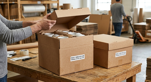 Eco-Friendly Heavy-Duty Foldable Mailer <b>Boxes</b> with Closure Handle Custom Design Shock Protection Kraft Corrugated Liner - Product Image 3