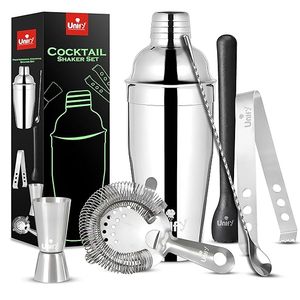 Kit de Barman de Acero Inoxidable de 6 Piezas, Set de Coctelería para Fiestas en Casa, Medidor de 30/60 ml, Cuchara de Bar, Pinzas para Hielo, Muddler, Colador - Product Image 1