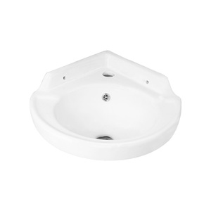 Lavabo d'angle mural en céramique de haute qualité pour salle de bain, à trou unique - Product Image 1