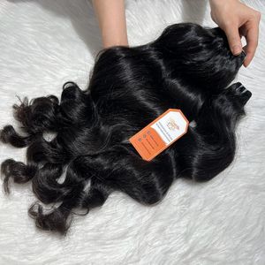 2024 Venta caliente mejor calidad 16 ''Wefted Natural negro ondulado vietnamita extensiones de cabello crudo listo envío cabello humano de alta calidad - Product Image 1