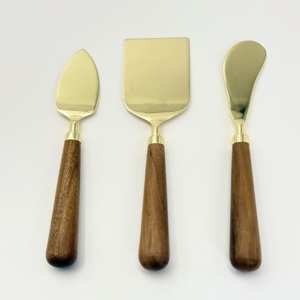 Ensemble de couteaux à fromage en acier inoxydable faits à la main, 3 couteaux à fromage élégants pour la charcuterie, cadeau élégant pour les dîners et les réceptions - Product Image 1