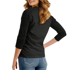 Camisetas Raglán de Alta Calidad para Mujer, Corte Regular, Logotipo Personalizado, Bloques de Color en Contraste, Camisetas Casuales Ligeras Estilo Béisbol - Product Image 4