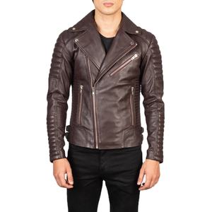 Wholesale High Quality Men's Genuine Leather Breathable Mandarin Collar Casual Winter Jacket Front Logo Customizable Design - Product Image 5