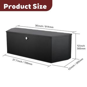 Coffre à outils utilitaire en acier robuste 36"x12"x12" avec serrure à clés pour remorque, benne de pick-up et accessoire de contrôle de cargaison pour VR - Product Image 5