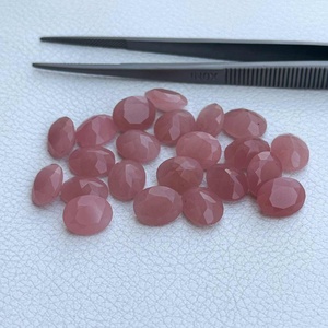 หินควอตซ์ฝรั่งกึ่งมีค่าธรรมชาติสีชมพูขนาด10x12มม. อัญมณีทรงรีแบบหลวมสำหรับทำเครื่องประดับ - Product Image 3