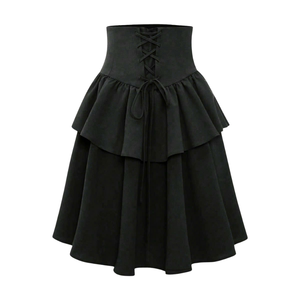 Oversized patchwork <b>denim</b> <b>skirt</b> loose fit streetwear Vietnam garment supplier MOQ 50 pcs - Product Image 3