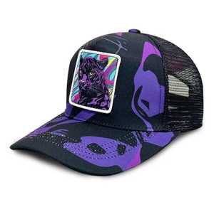 <b>Purple</b> Panther Trucker <b>Hat</b> Sublimation Print Breathable Mesh Adjustable Unisex Outdoor Cotton Street Style All Seasons - Product Image 5