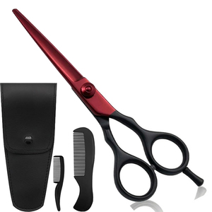 Ciseaux de coiffure en acier inoxydable de 5 pouces, réutilisables, pour salon de coiffure, avec vis réglable, pour couper les cheveux, avec étui et peignes - Product Image 6