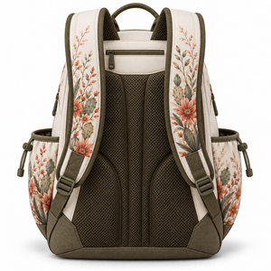 Pickleball <b>Backpack</b> Bag Desert <b>Floral</b> 25L Sports Paddle Racket Gear Organizer with Shoe Compartment Bottle Pockets Custom Logo - Product Image 4