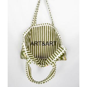 Mochila para Portátil Hecha a Mano, Elegante, 100% Algodón, Estampado a Bloque, Cierre con Asa Acolchada, Grande, Ecológica, Ligera, para Oficina - Product Image 3