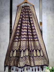 Dupatta de georgette pura, la más vendida, con bordado a mano, estilo étnico, para bodas y fiestas, pañuelo para mujer, venta al por mayor, proveedor OEM, India. - Product Image 5