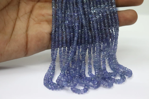 Wholesale 3.5-4 mm Tanzanite Faceted Rondelle Beads 16 Inches Long Natural Gemstone for Jewelry Making - Product Image 4