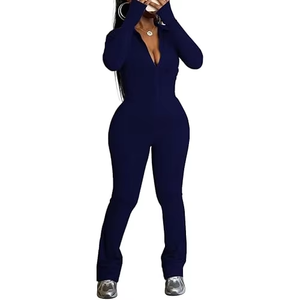 Women's Sculpting Sports <b>Jumpsuit</b> Zip Front Yoga Fitness Training One Piece Activewear Stretch <b>Workout</b> Bodysuit - Product Image 6