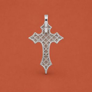 Pendentif croix en argent sterling 925 personnalisé VVS Moissanite Hip Hop Iced Out pour homme, bijoux de luxe, cadeau - Product Image 4