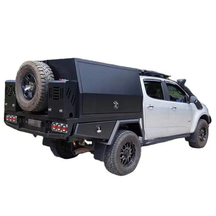 Großhandel benutzer definierte pulver beschichtete Doppel kabine Ute Tray Aluminium Baldachin mit Hoch leistungs dach gestell