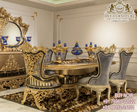Meubles de table à manger de style classique pour villas de luxe Meubles de salle à manger de style baroque 6 places Acheter table à manger 6 places