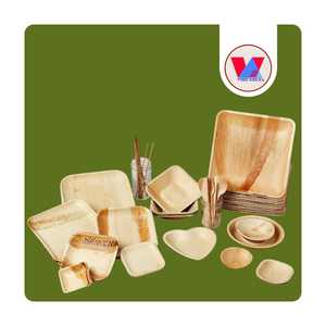 DISPONIBLE: Vajilla Rígida Cuadrada de Hoja de Palma de 10 Pulgadas, Beige Natural, Utensilios Biodegradables, Vajilla Desechable para Empacar - Product Image 1