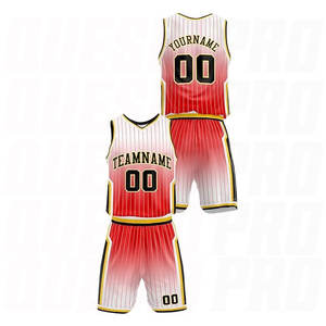 ชุดบาสเก็ตบอลสีแดงเหลืองไล่เฉดแบบขายส่ง ระบายอากาศได้ดี ไซส์ใหญ่พิเศษ ชุดกีฬาพิมพ์ลาย ชุดทีมแบบกำหนดเองได้ - Product Image 3