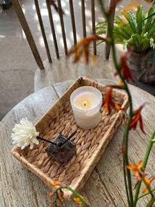 Juego de 2 bandejas rectangulares de jacinto de agua, ideales para almacenamiento en la cocina y la sala de estar. - Product Image 3