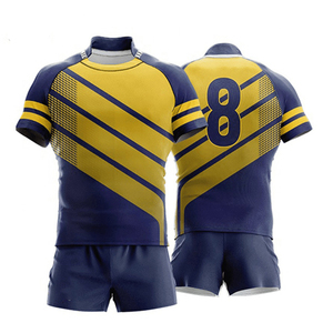 Uniforme de Rugby para Hombre de Manga Corta, 100% Poliéster Transpirable, con Logotipo Personalizado, Calidad Premium, Conjuntos Más Vendidos - Product Image 4